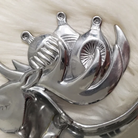 Vintage Lenox Yuletide Metal Reindeer Servewear Tray - Picture 4 of 12